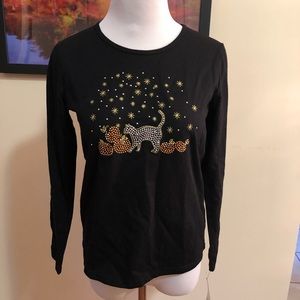 NWT Rhinestone Halloween Top